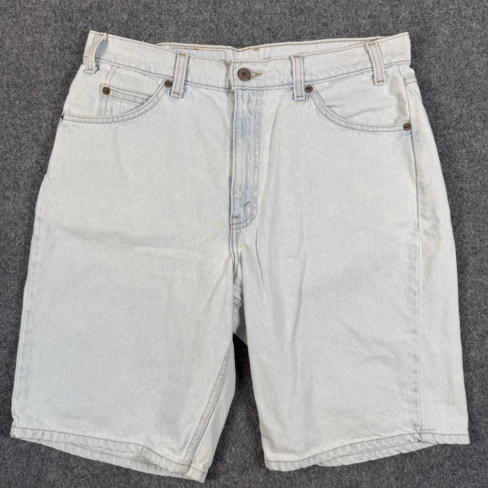👖 Vintage 90s Levis 550 Orange Tab Denim Shorts Mens 34 Light Wash Jorts 1996